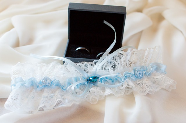 wedding rings and garter