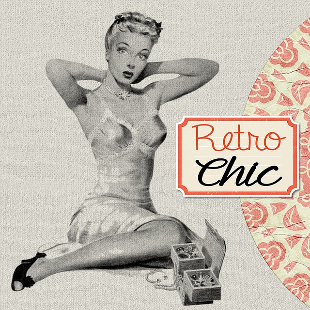 Ad drawing of girl in retro underwear